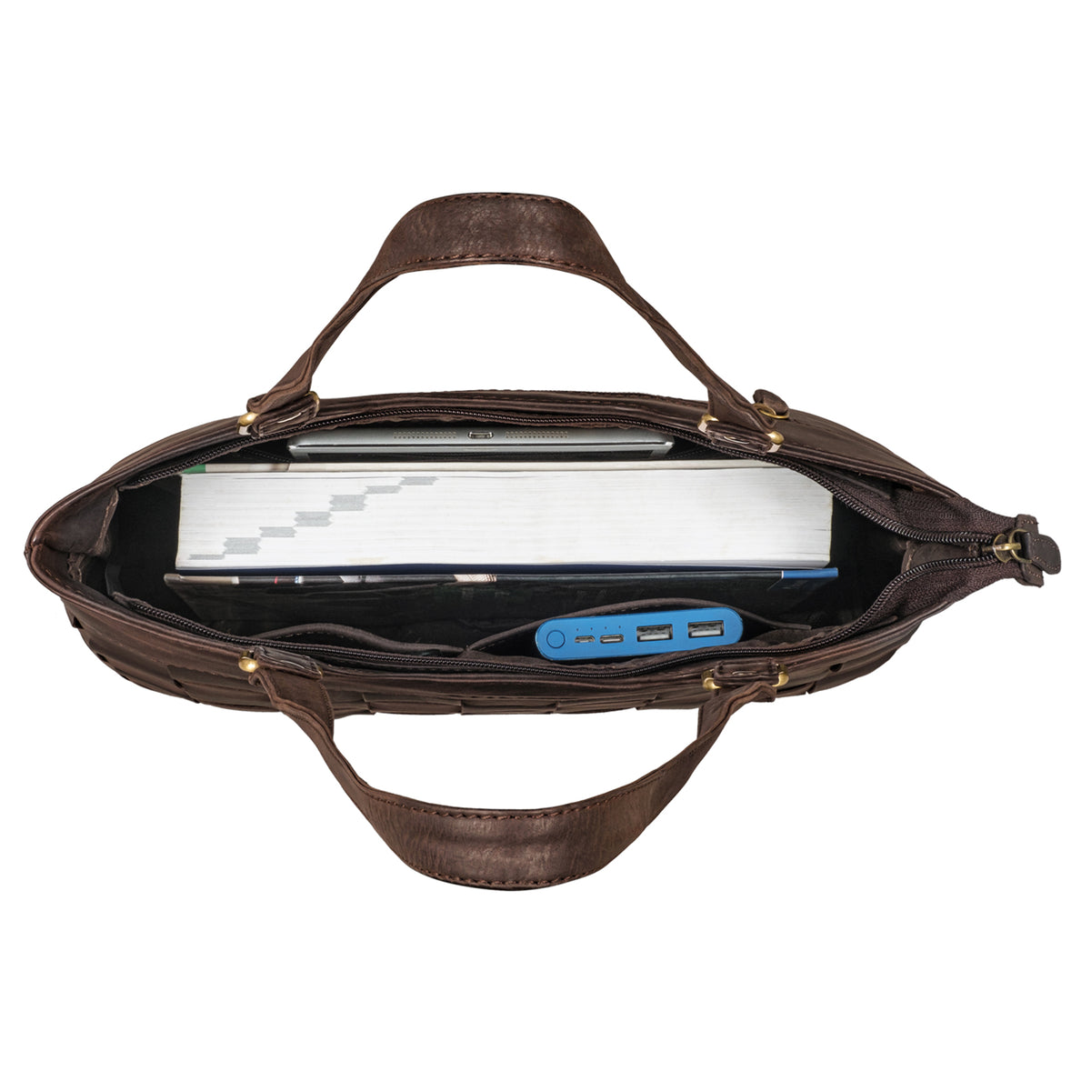 Schultertasche Damen Leder braun