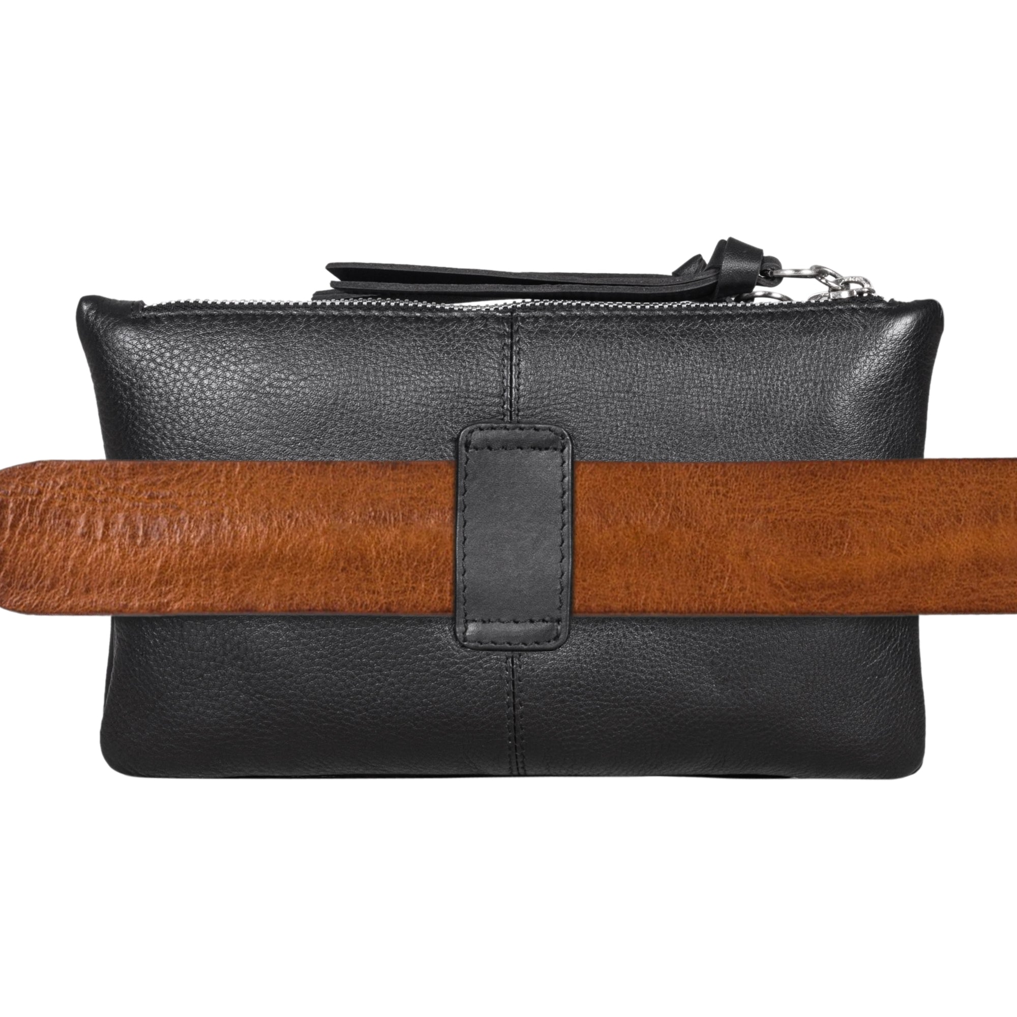 Abendtasche schwarz Leder