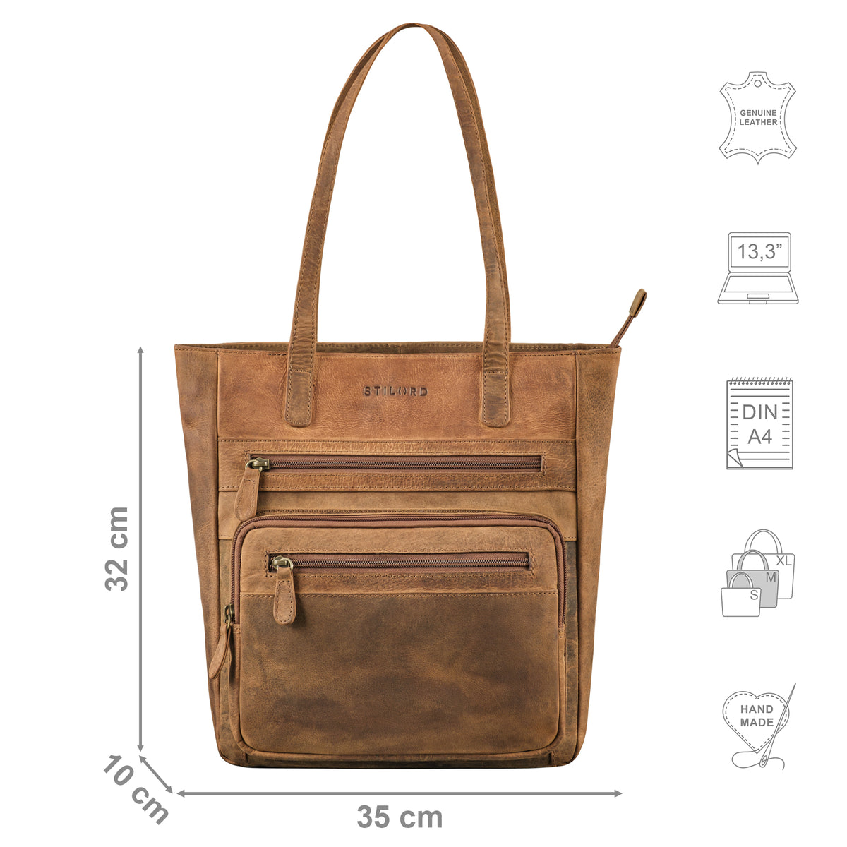 Handtasche Damen Echtleder braun