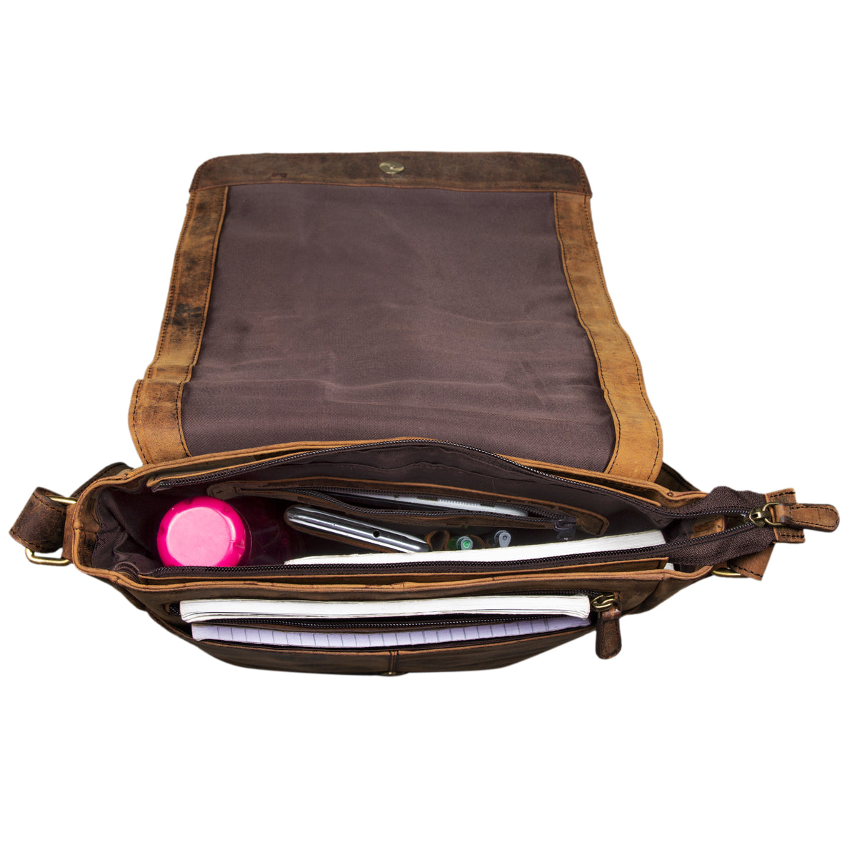 Herren Leder Handtasche Vintage braun