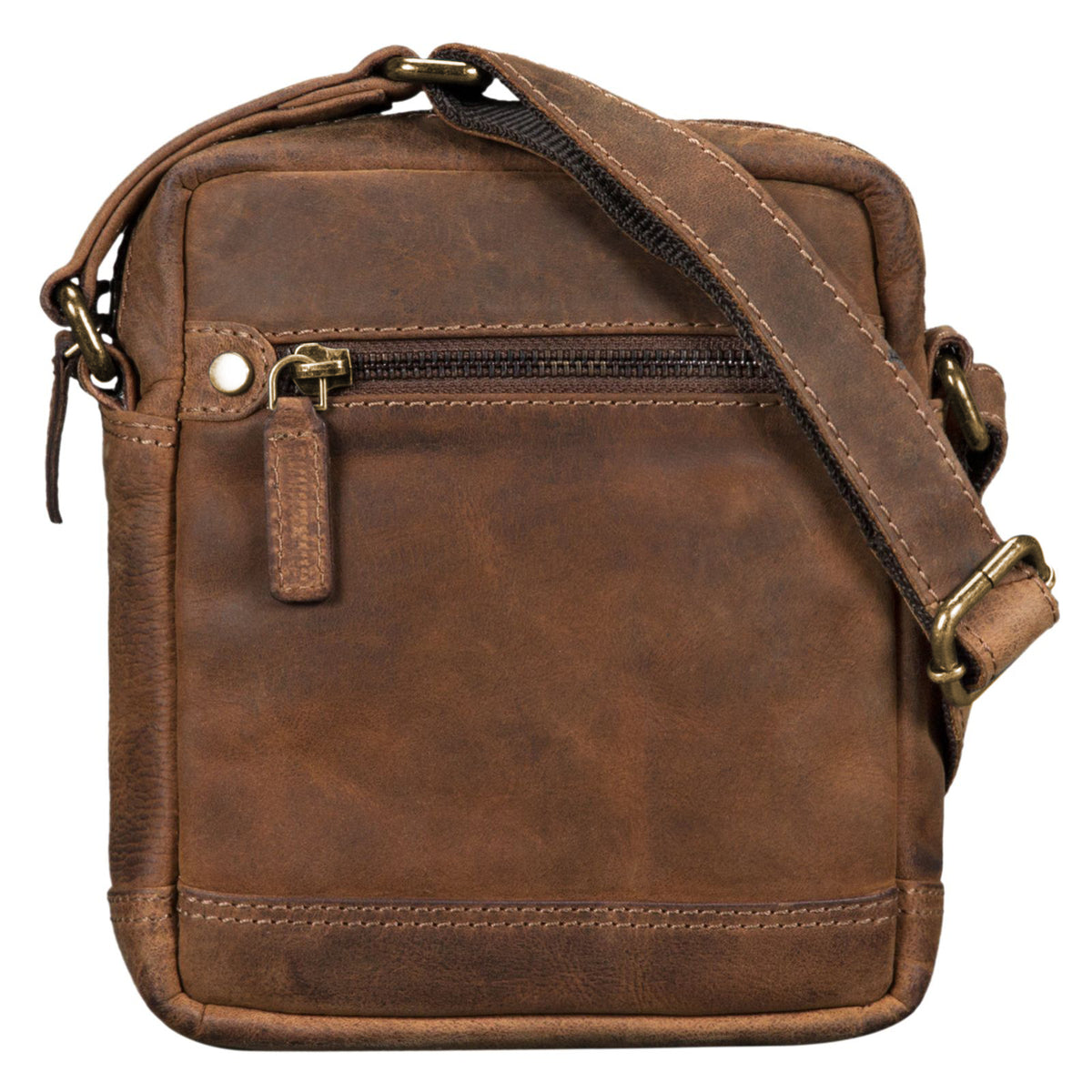 Leder Schultertasche für Männer Vintage braun