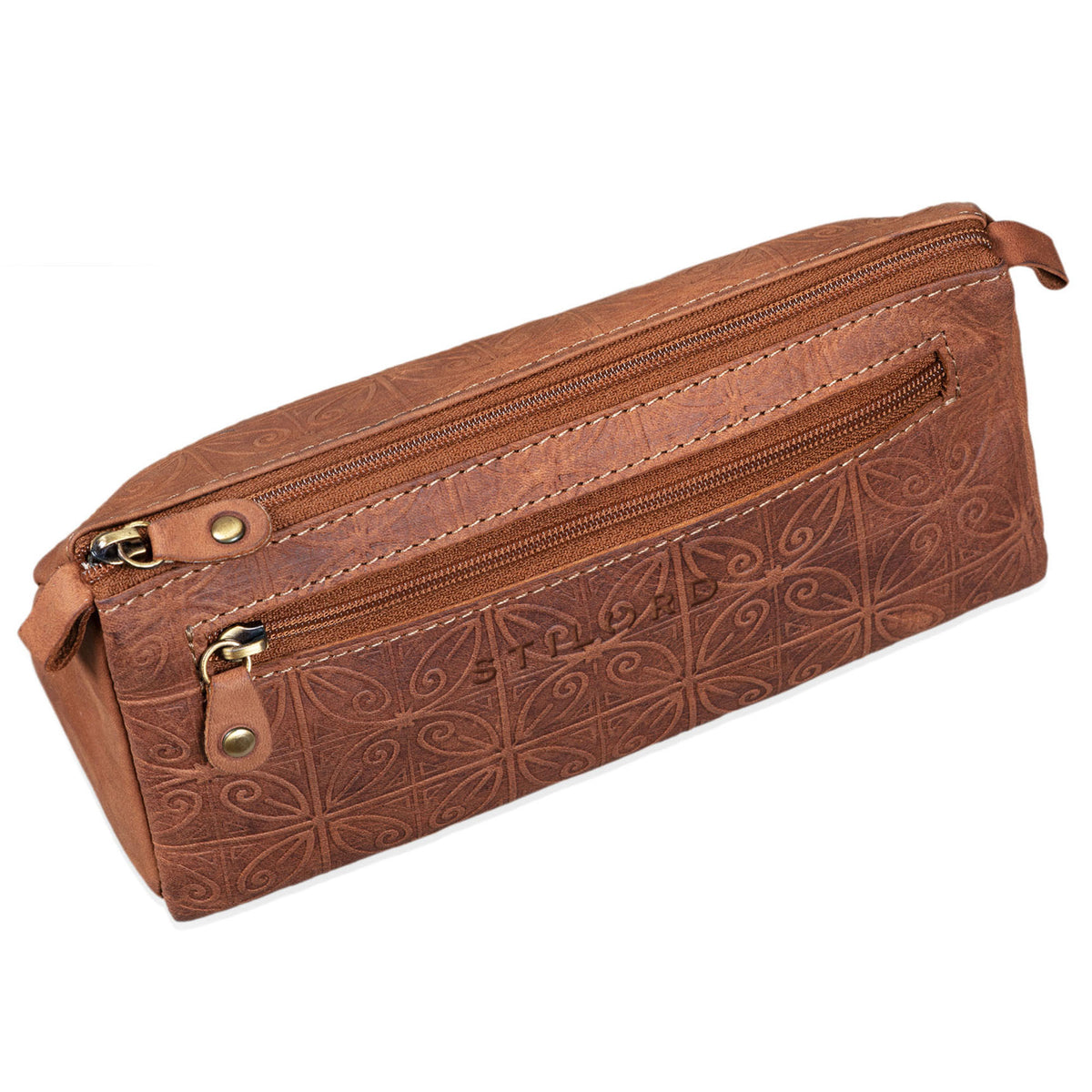 Damen Leder Etui Blumen Print