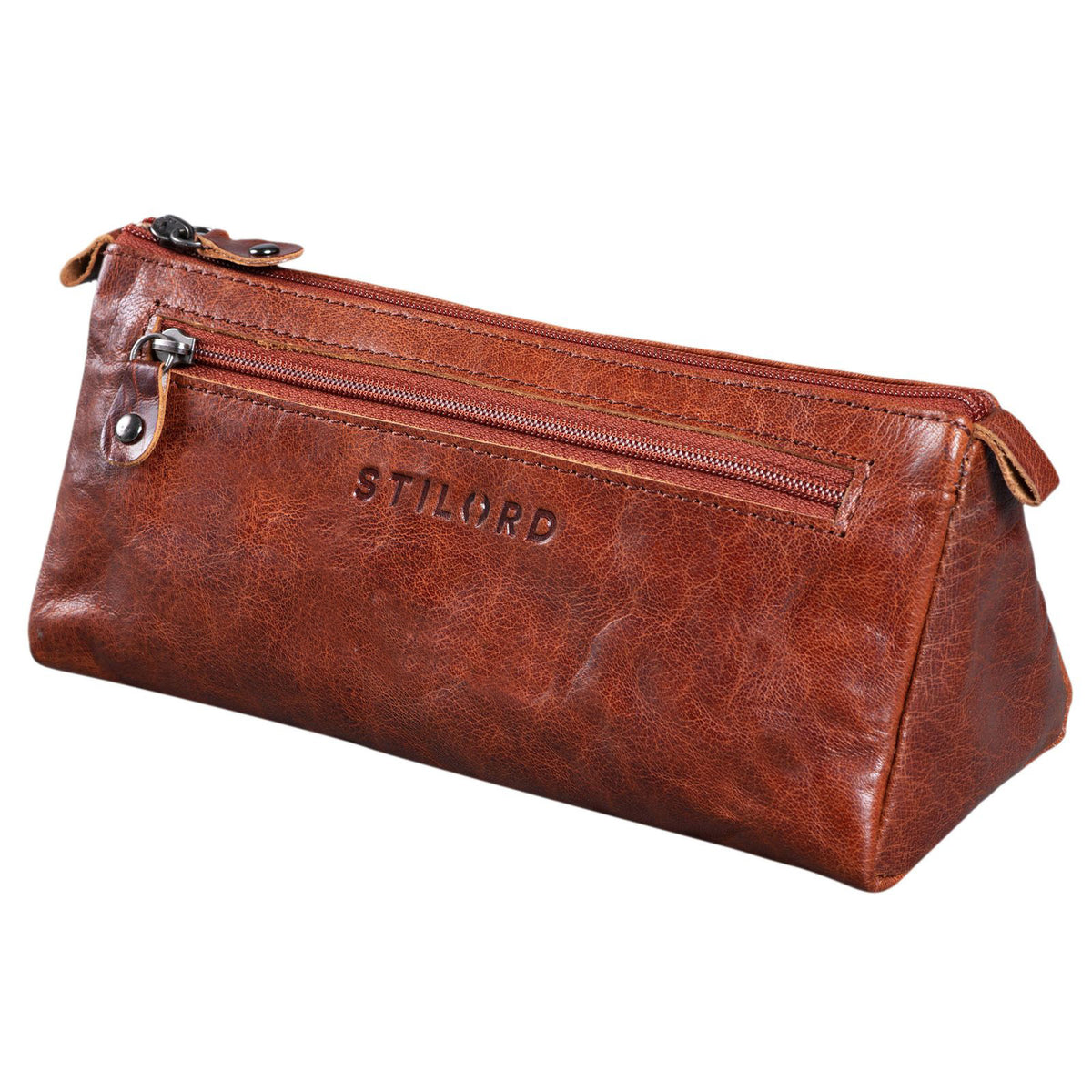Braunes Leder Vintage Stifteetui
