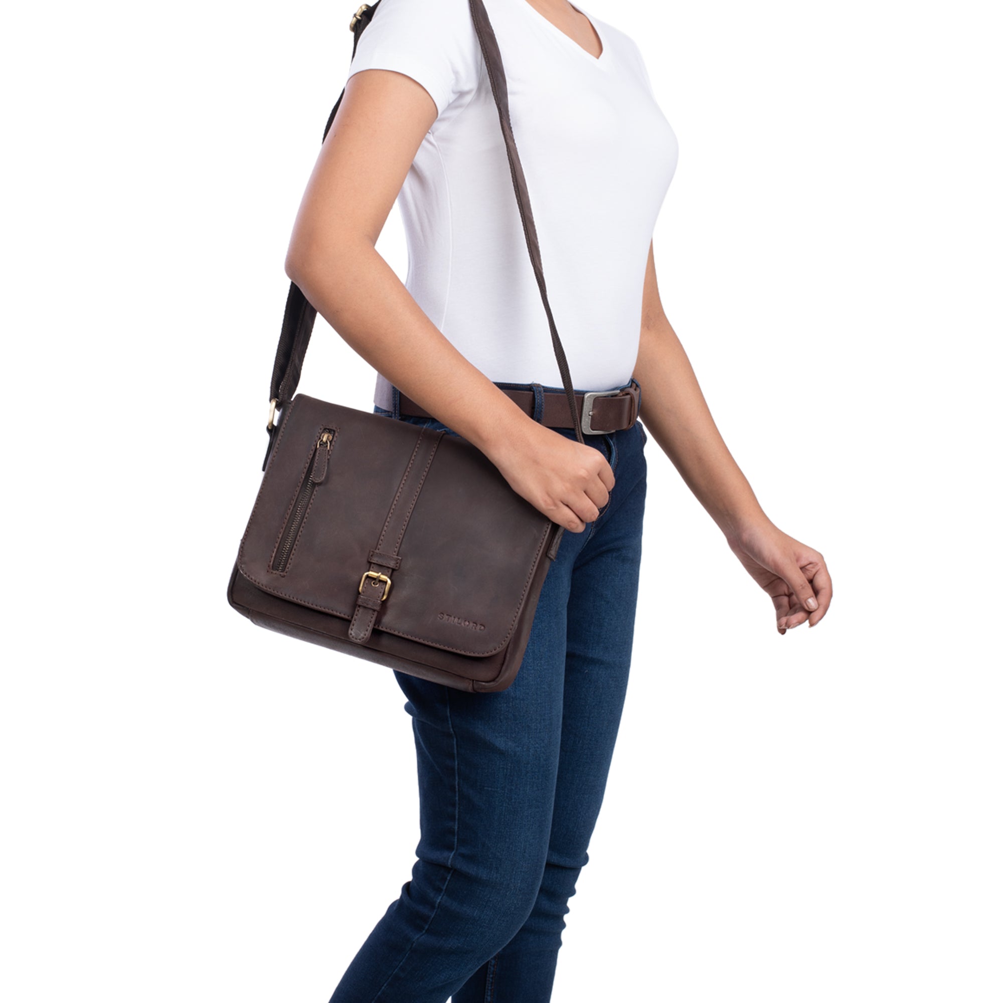 Damen Handtasche Leder braun