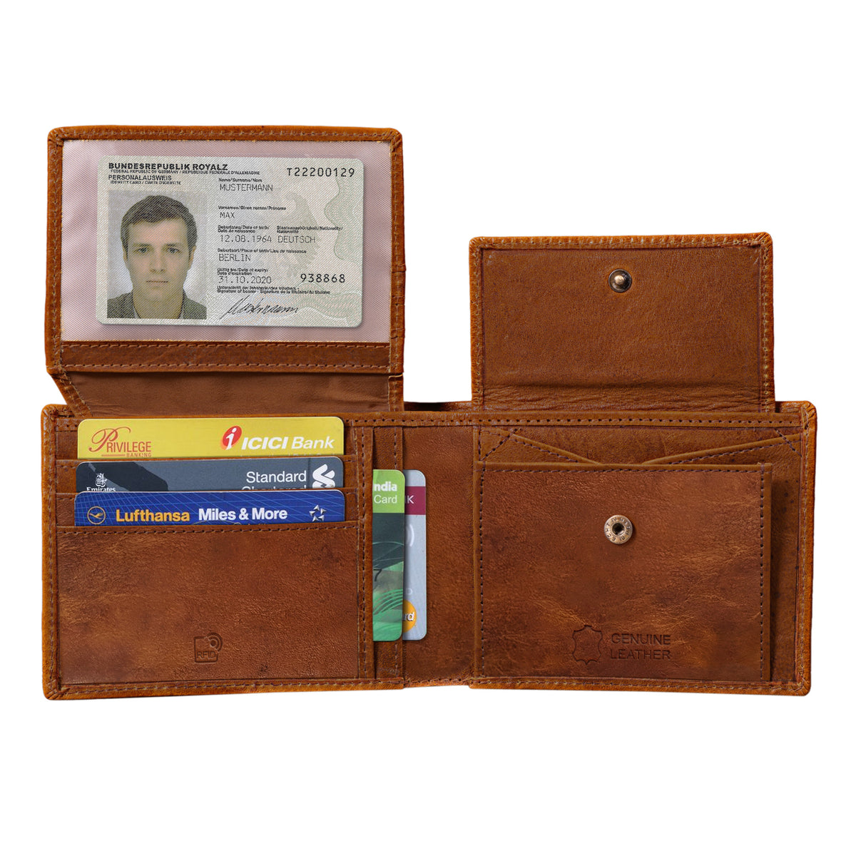 Ledergeldbörse Herren Vintage RFID Schutz