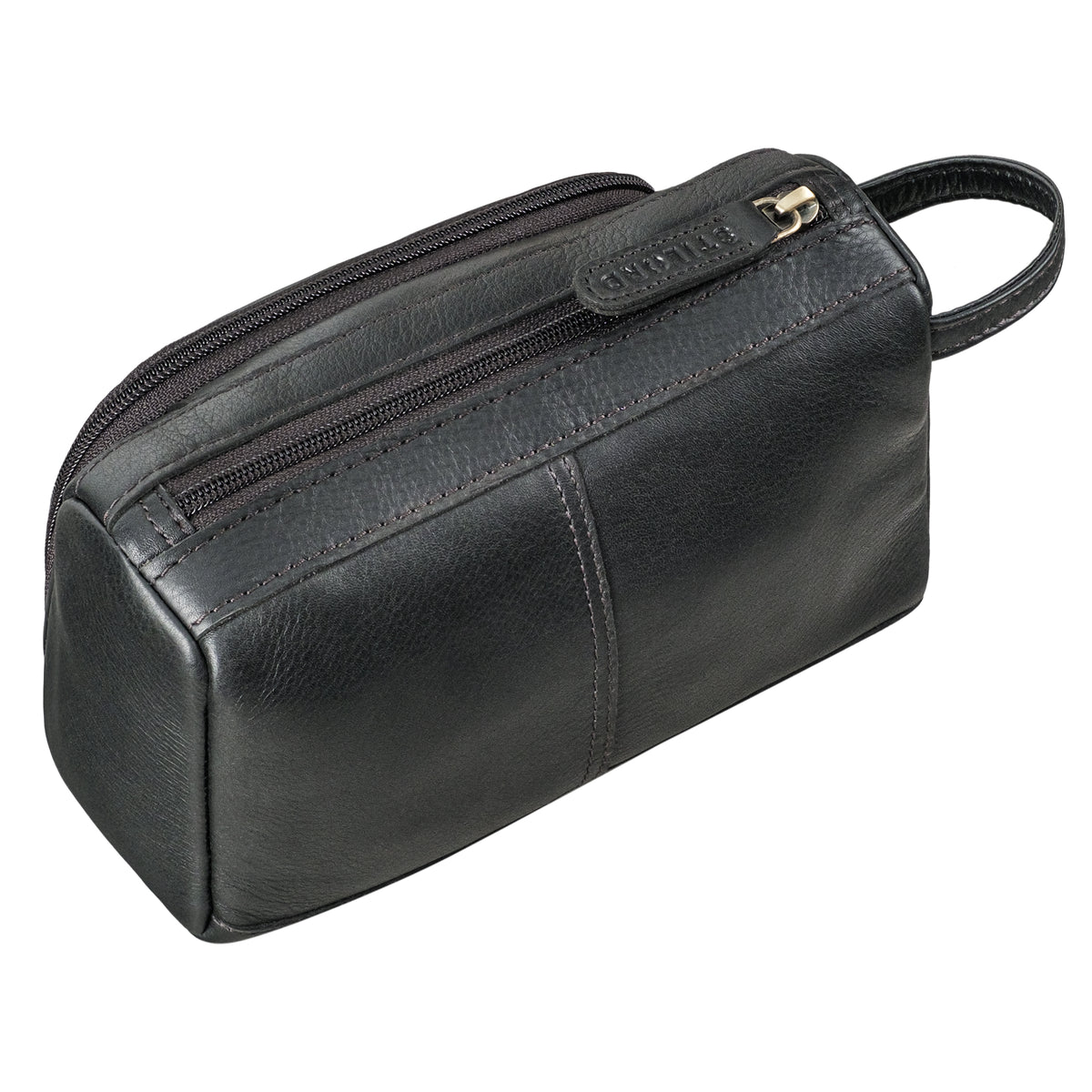 Leder Schlampermäppchen in schwarz