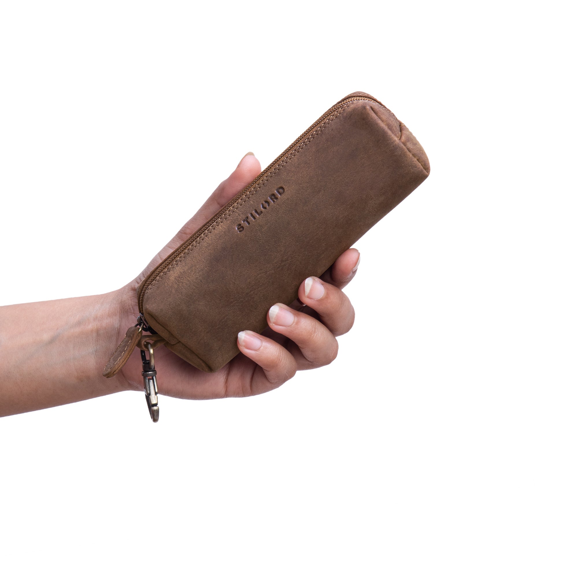Leder Federmappe rund