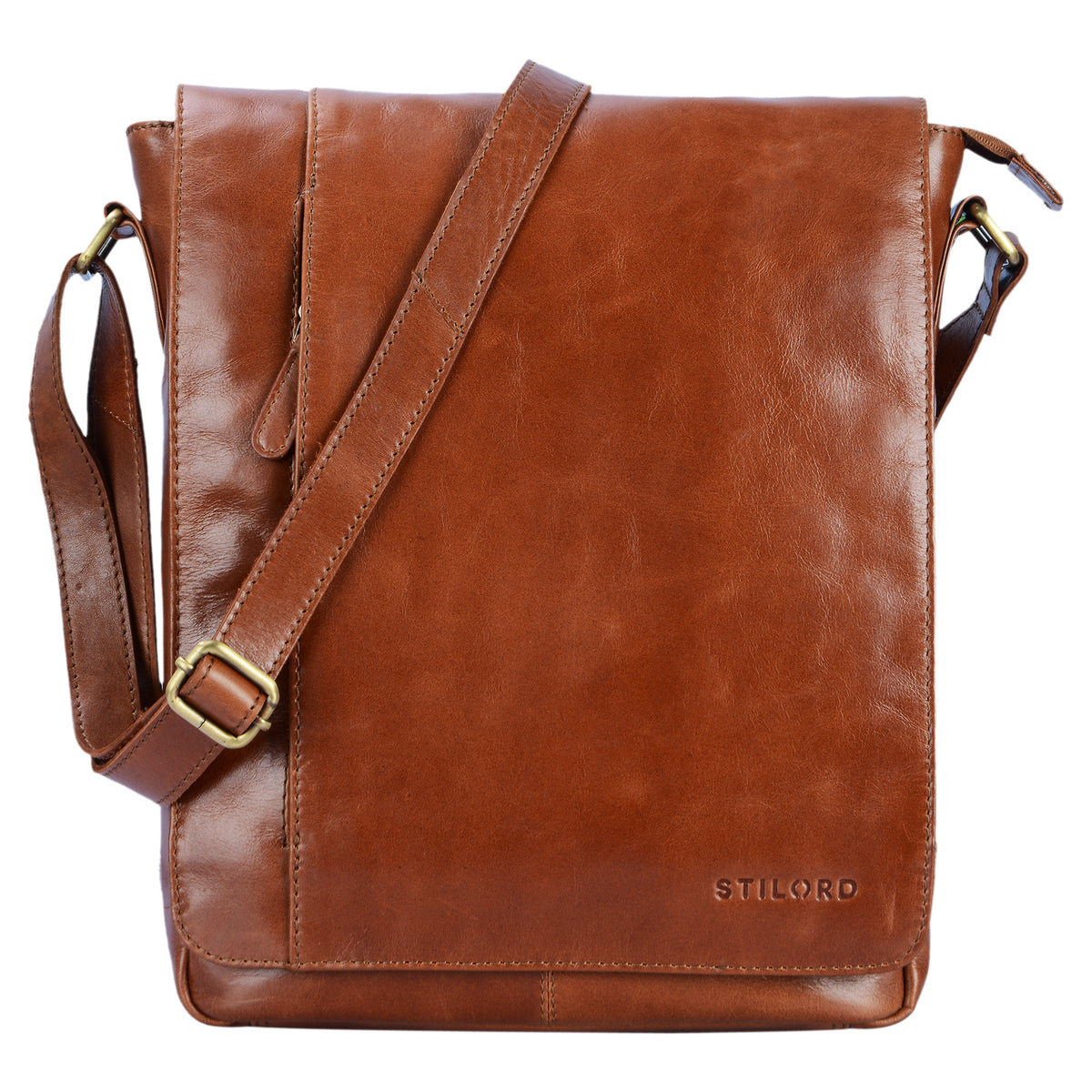 Braune Ledertasche zum Umhängen Vintage