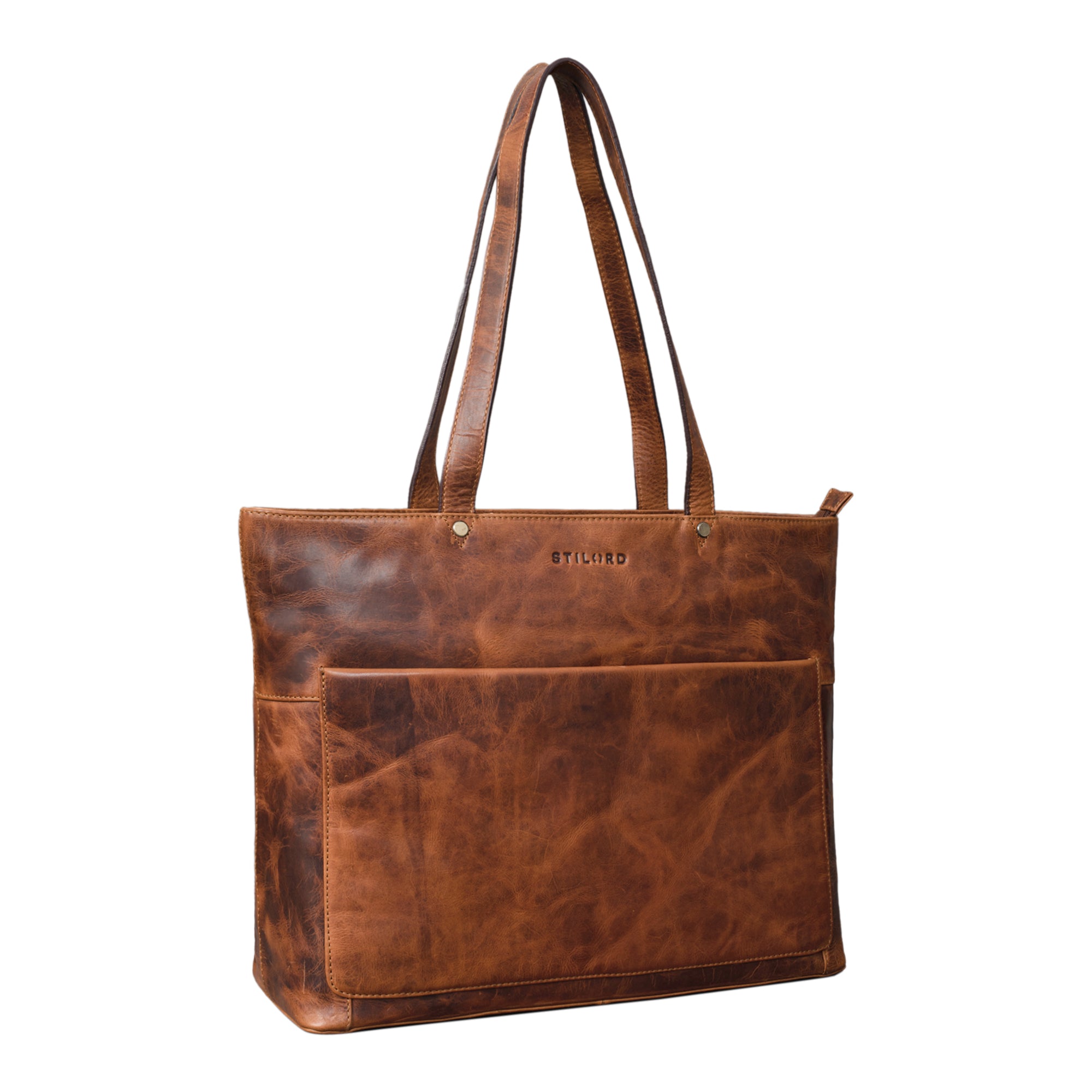 Große Ausgehtasche Damen Leder braun