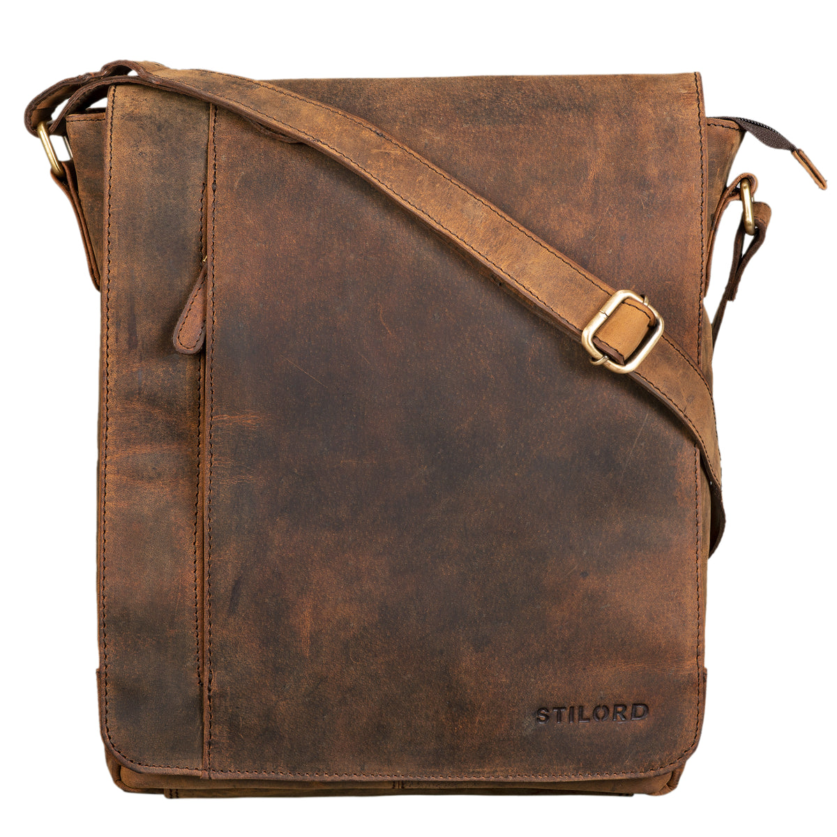 Vintage Ledertasche zum Umhängen Hochformat