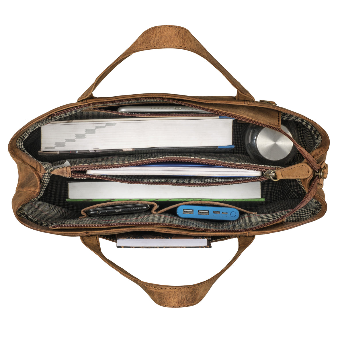 Damen Tote Bag Leder braun