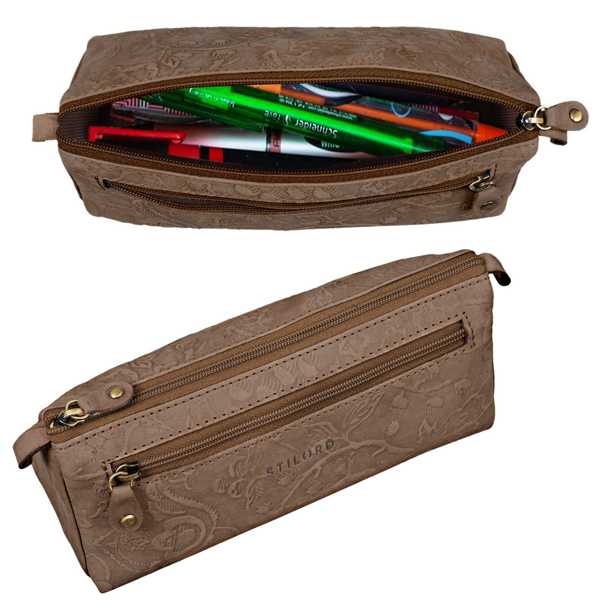 Damen Federmappe echtes Leder