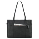 Große Tote Bag Damen Leder schwarz