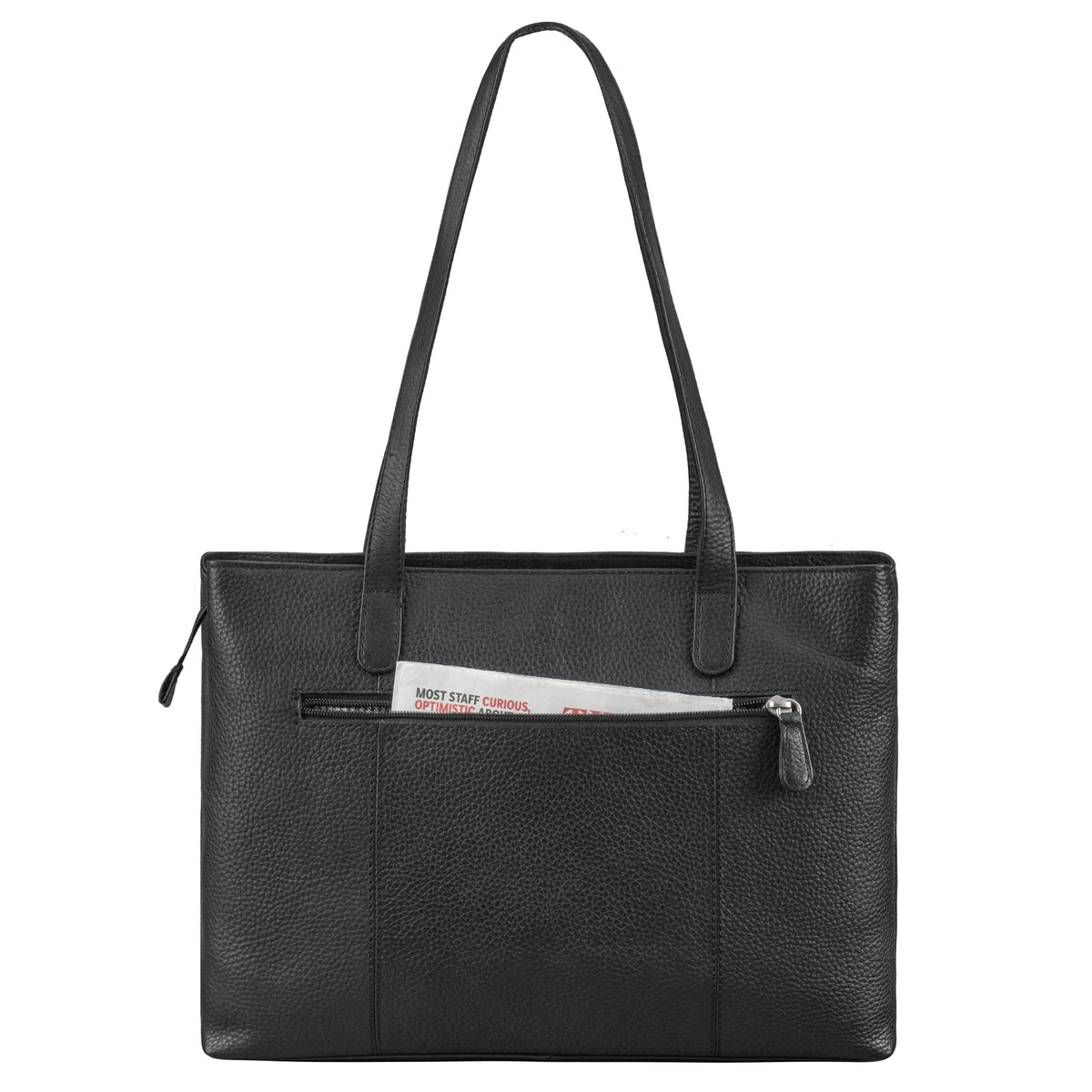Große Tote Bag Damen Leder schwarz