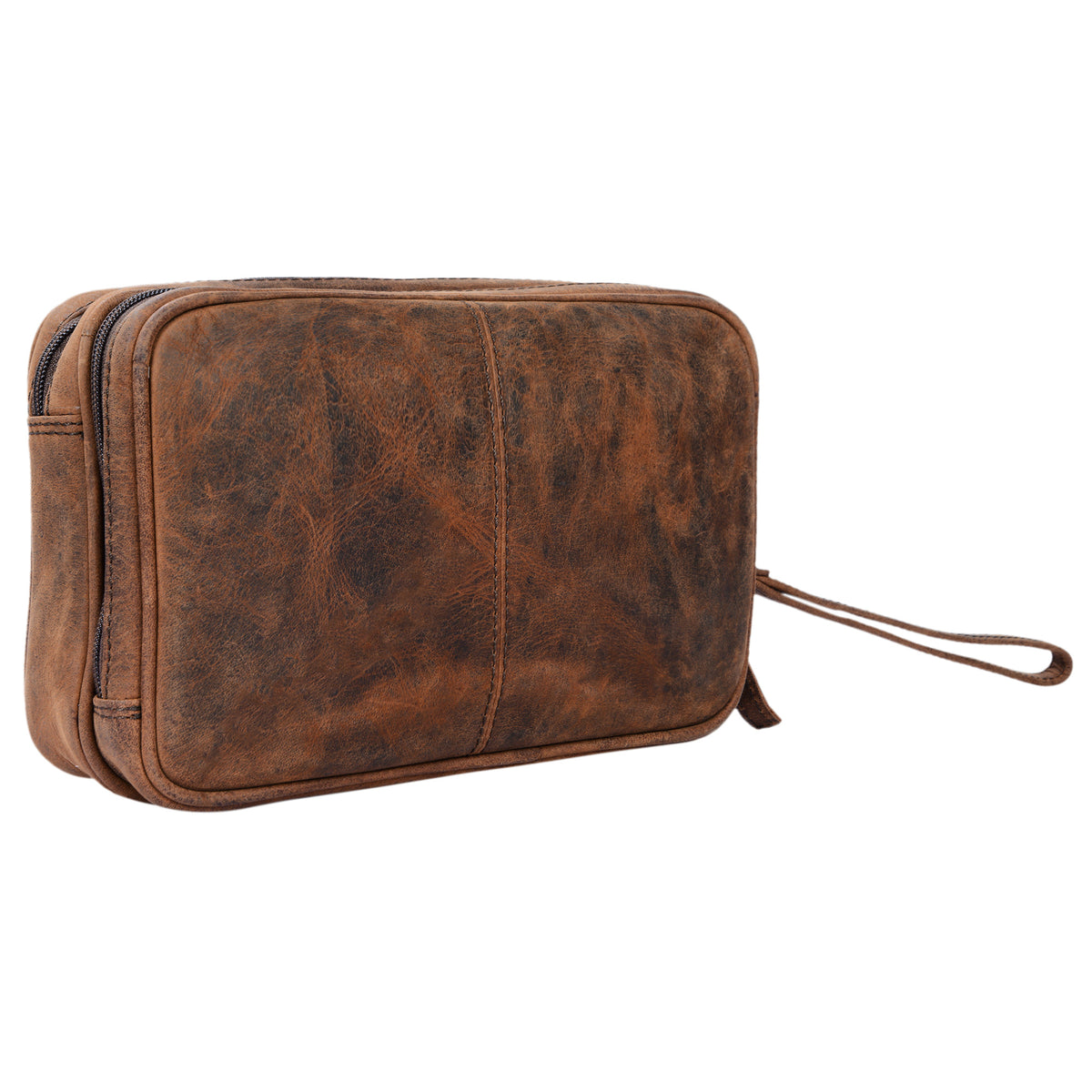 Handgelenktasche Leder 2-Fächer