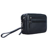 Schwarze Handgelenktasche Echtleder