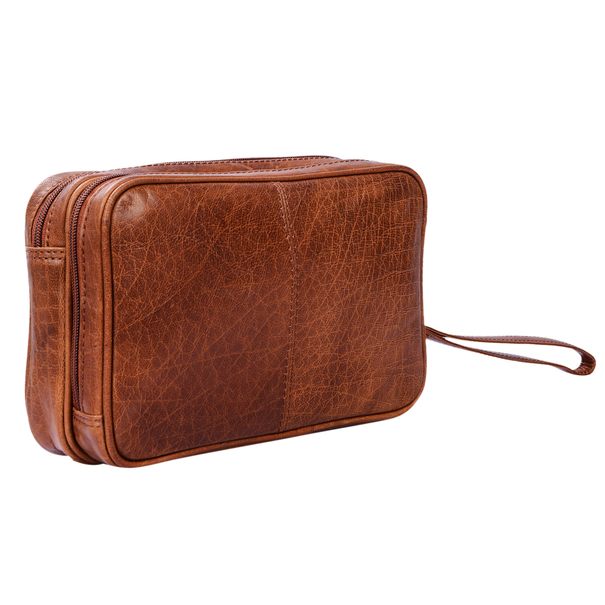 Handgelenktasche Leder Doppelkammer