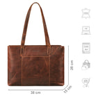 Tote Bag Damen Leder groß cognac