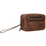 Vintage Lederhandtasche mit Doppelkammer
