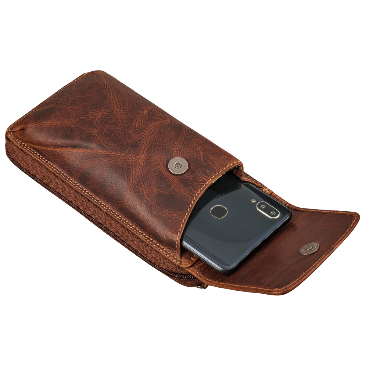 Leder Handy Umhängetasche und Geldbörse