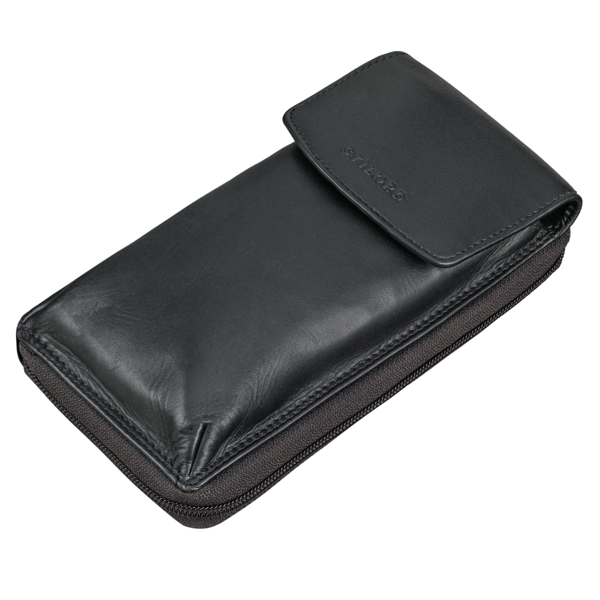 Handytasche mit Portemonnaie aus echtem Leder