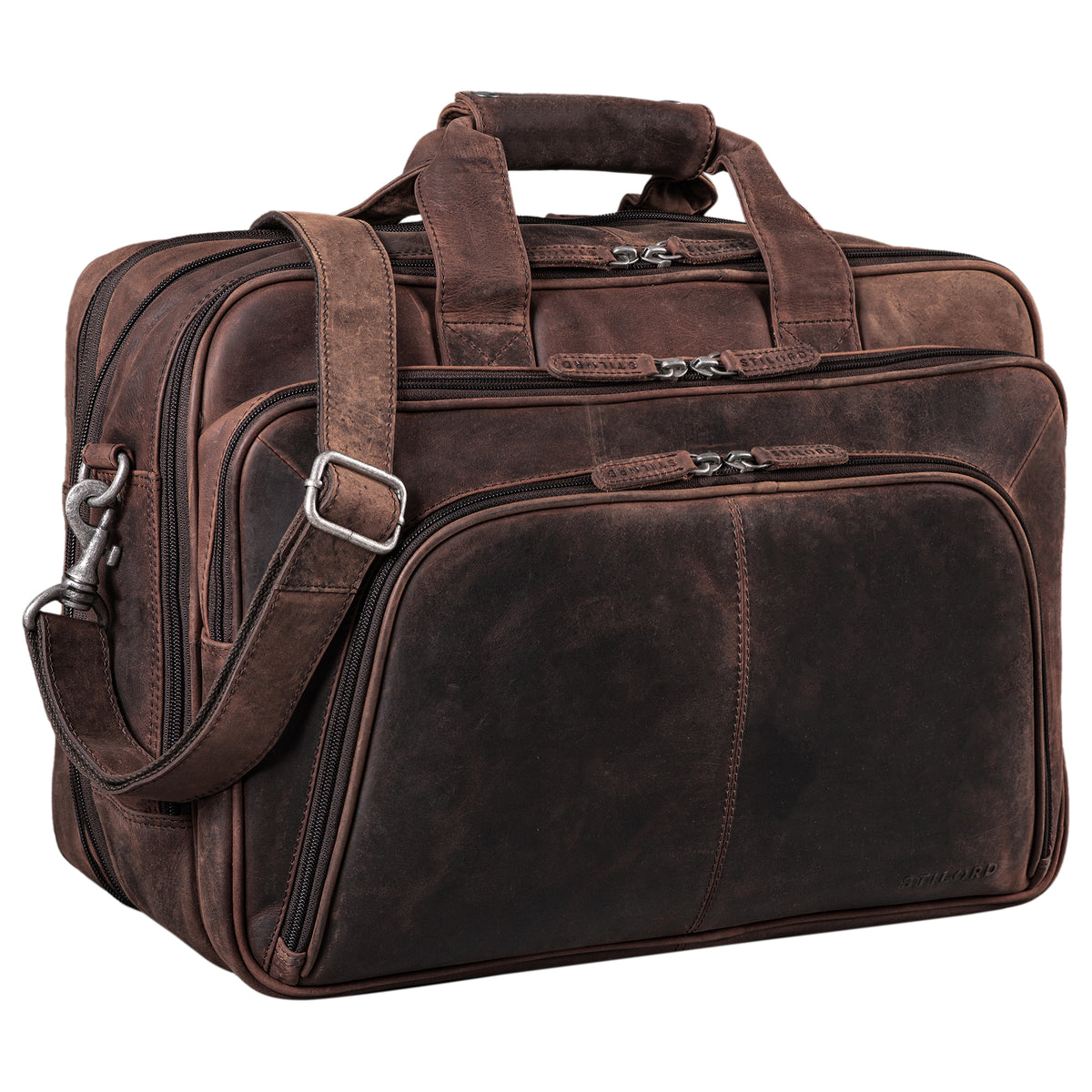 Herren Umhängetasche Leder Laptoptasche braun