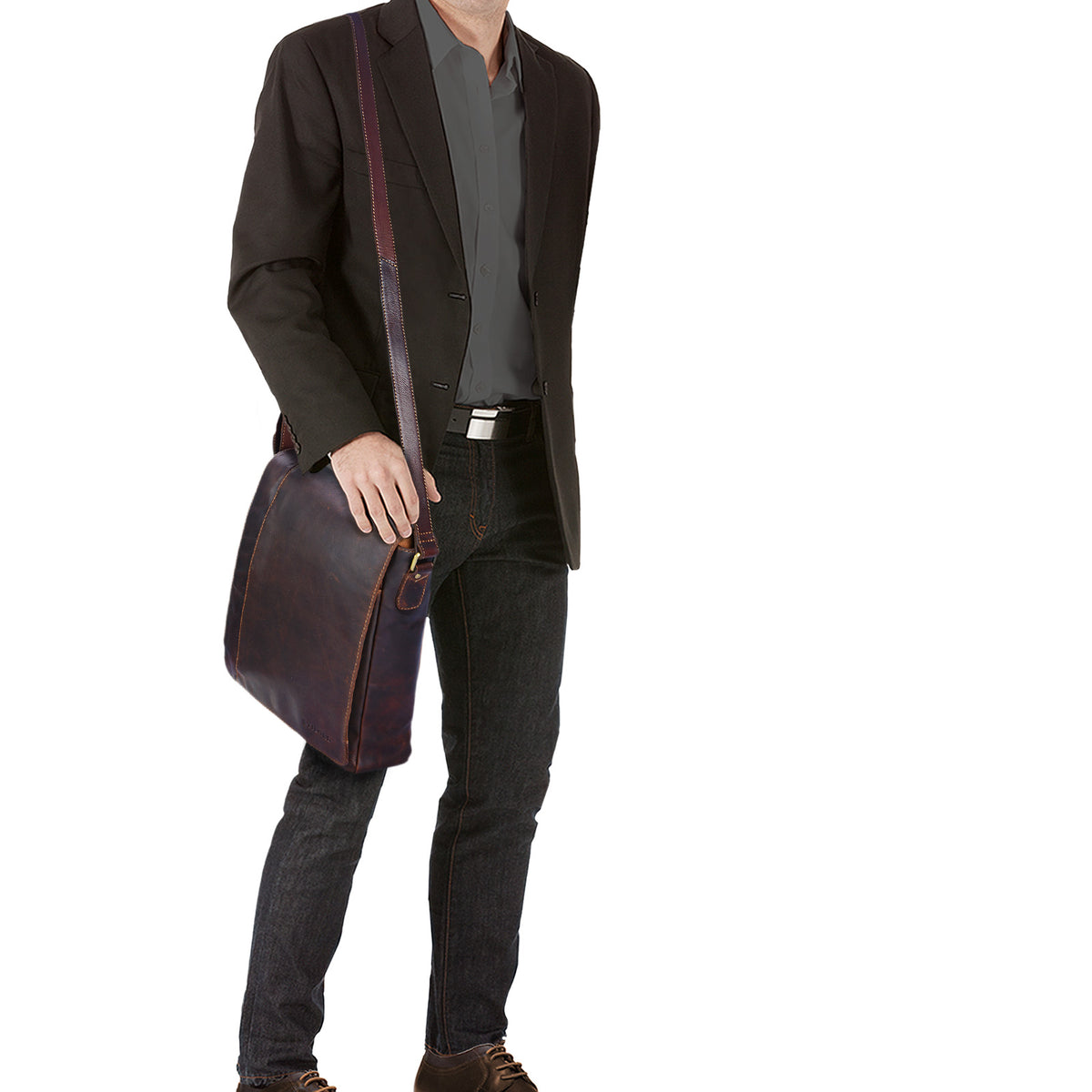 Lederhandtasche Herren braun
