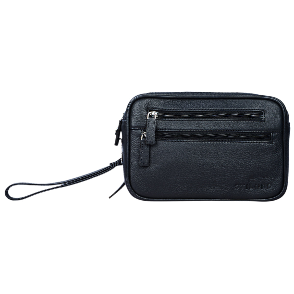 Herrenhandtasche Leder schwarz