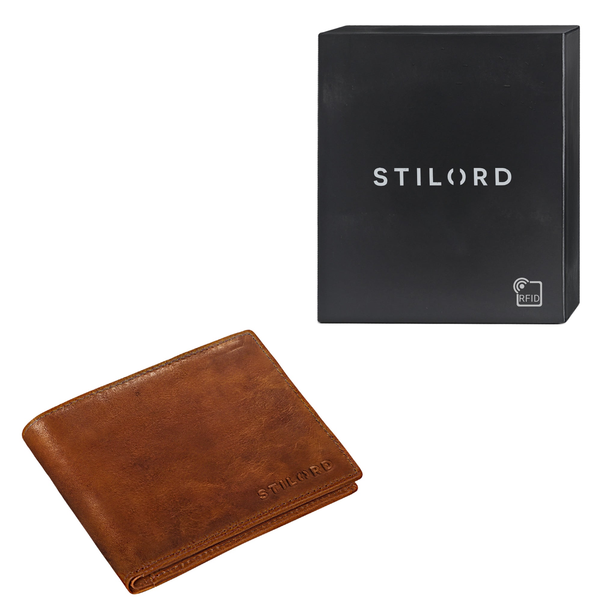  RFID Leder Brieftasche Herren Vintage