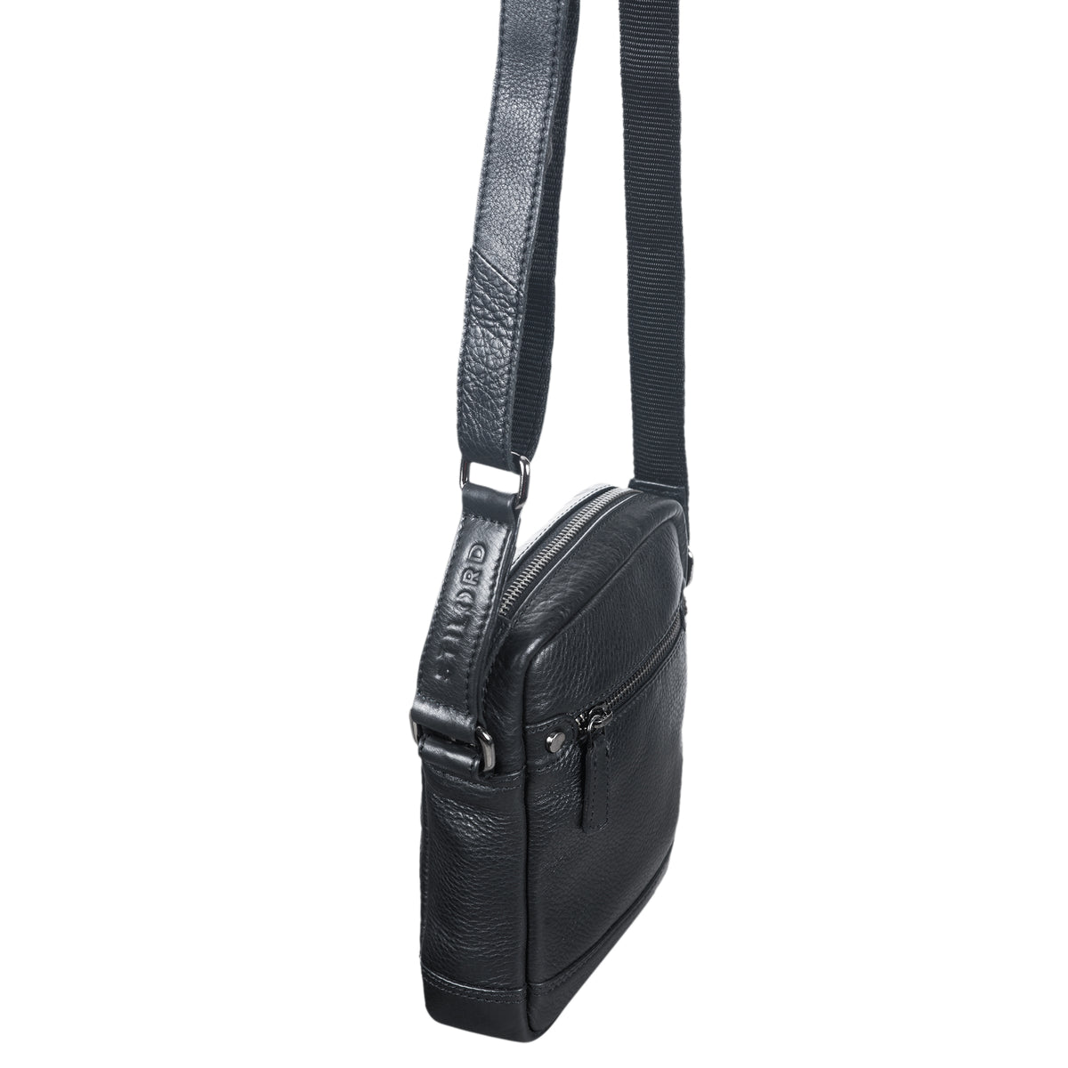 Herren Ledertasche Cross Body schwarz