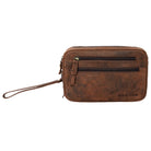 Leder Handgelenktasche Vintage braun