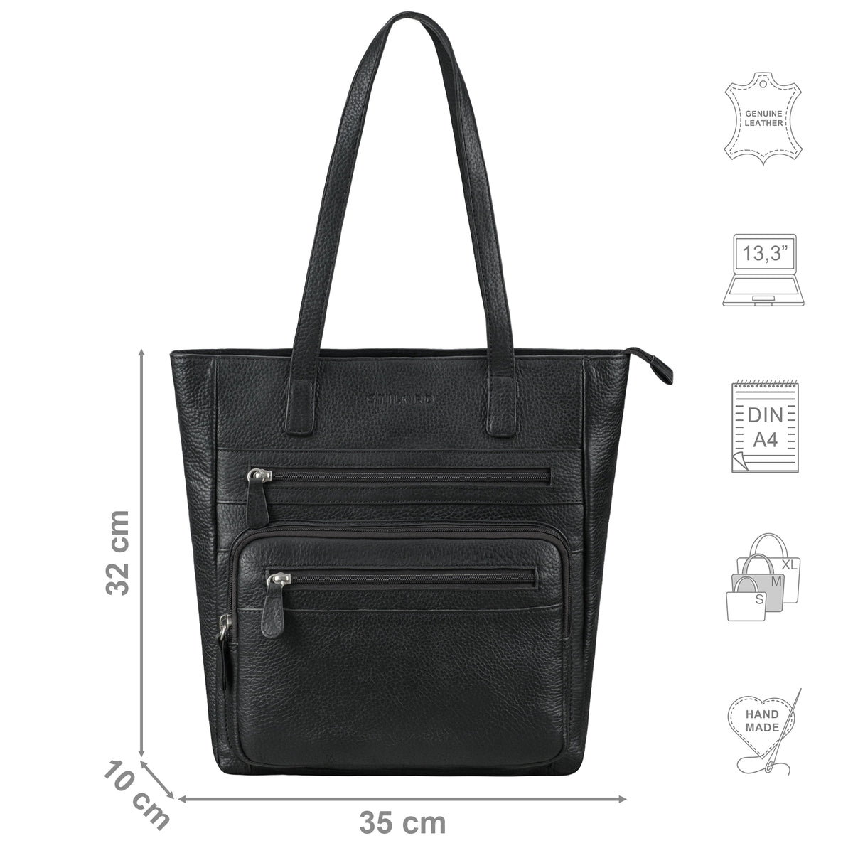 schwarze Ledertasche Damen