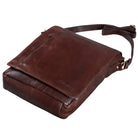 Herren Schultertasche Leder braun