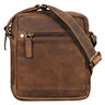 Leder Schultertasche für Männer Vintage braun