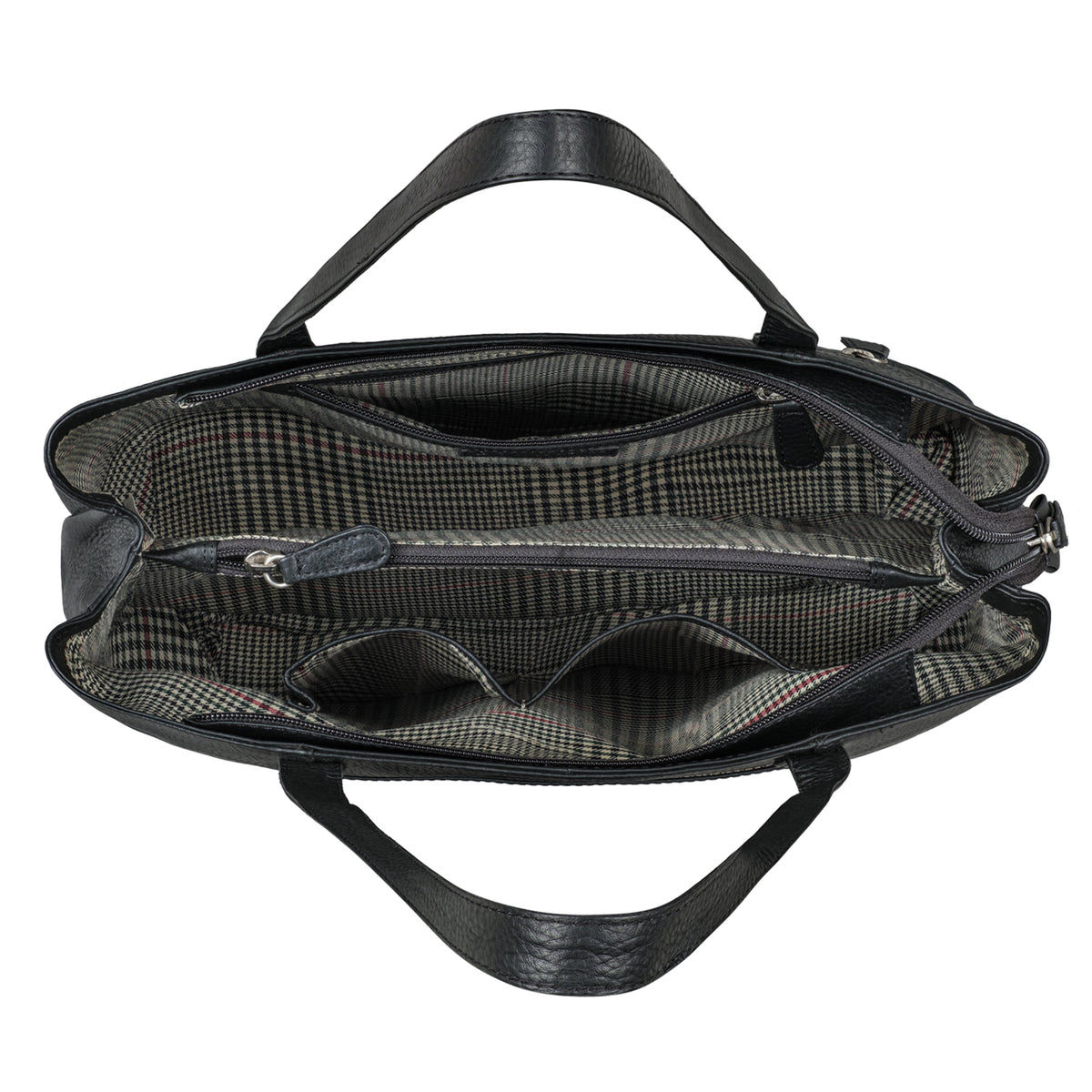Leder Tote Bag Damen schwarz