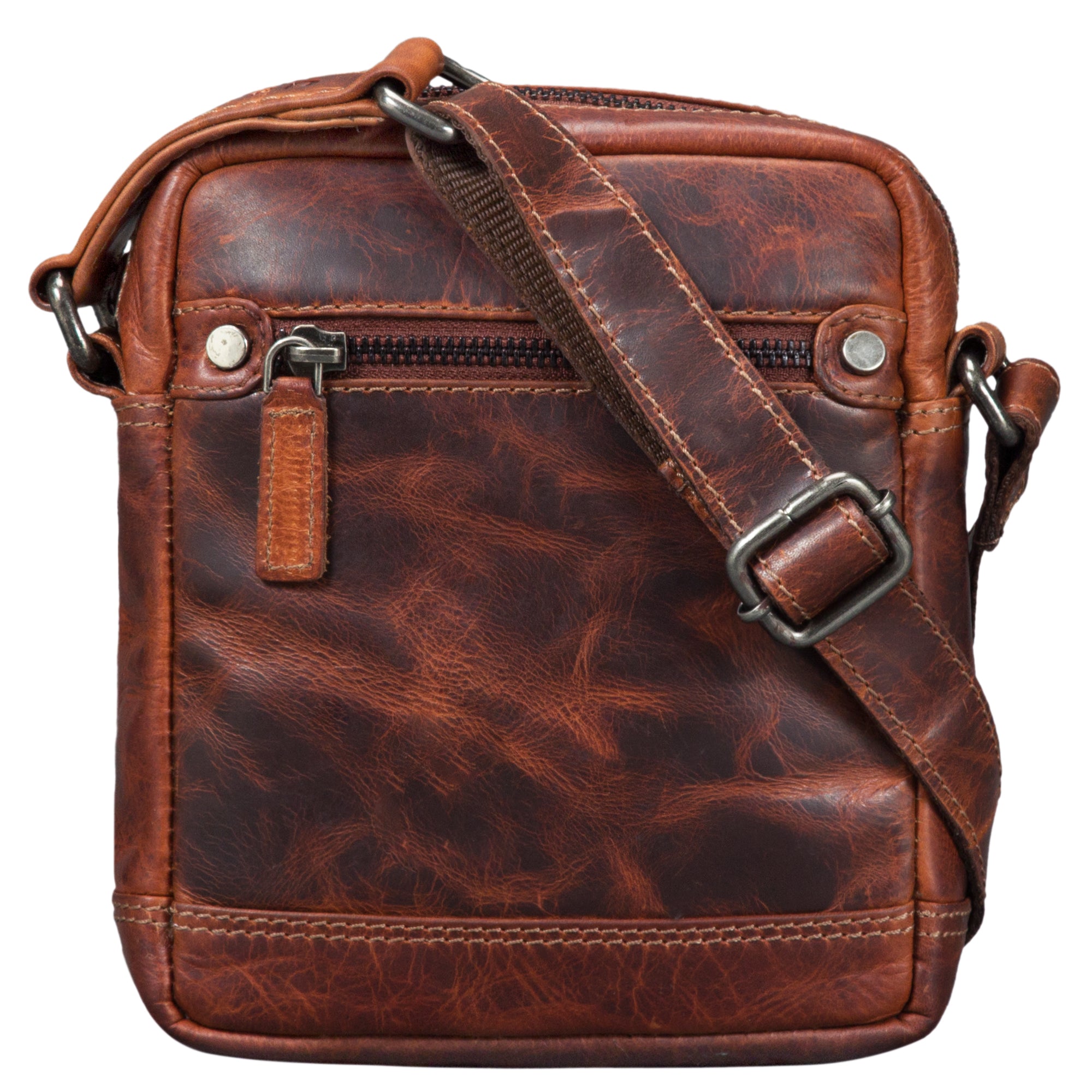 Vintage Leder Herrentasche klein braun