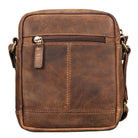 Braune Leder Schultertasche Herren klein