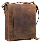 Vintage Ledertasche Messenger Bag hoch