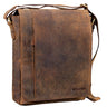 Vintage Ledertasche Messenger Bag hoch