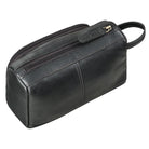 Leder Schlampermäppchen in schwarz