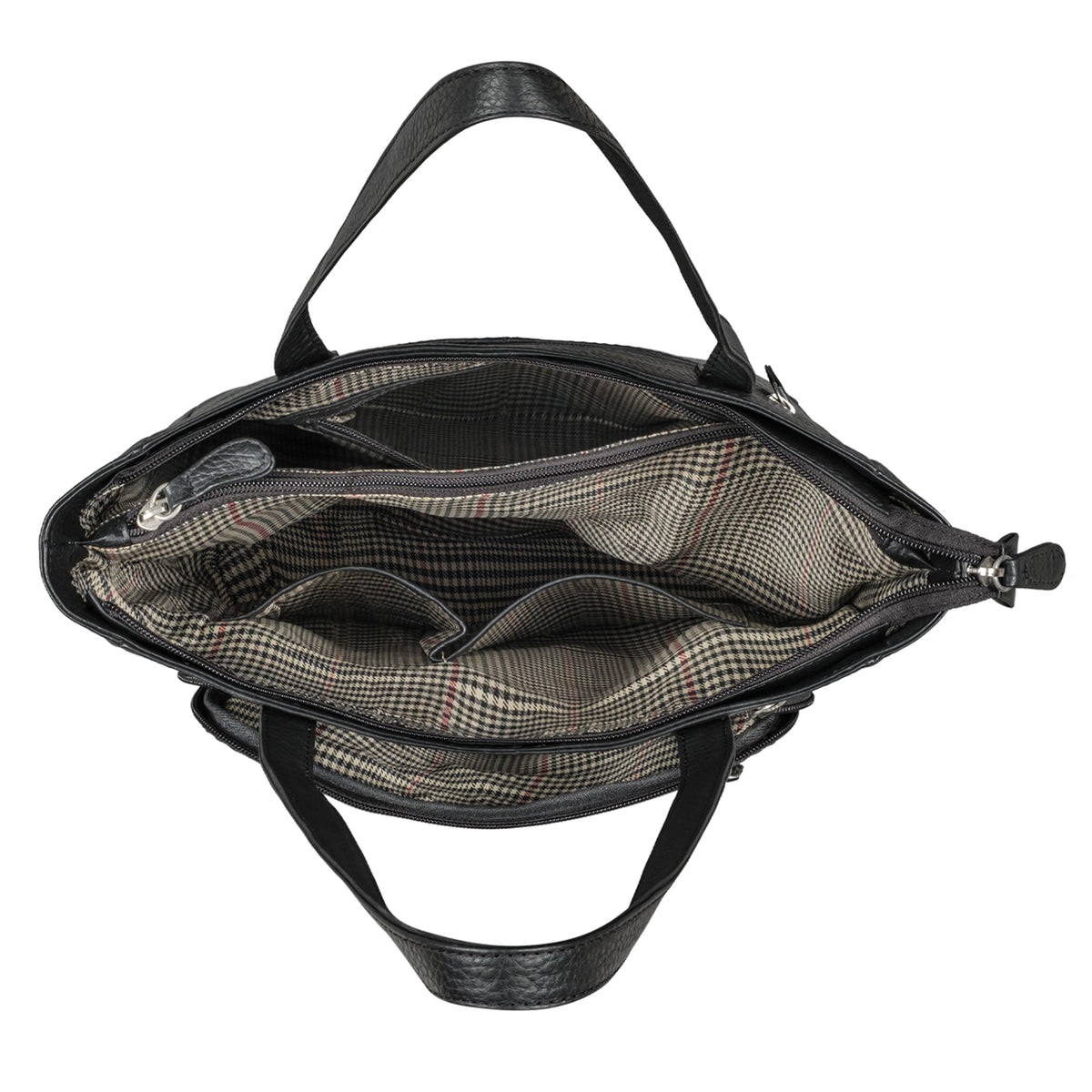 große Tasche Damen schwarz Leder