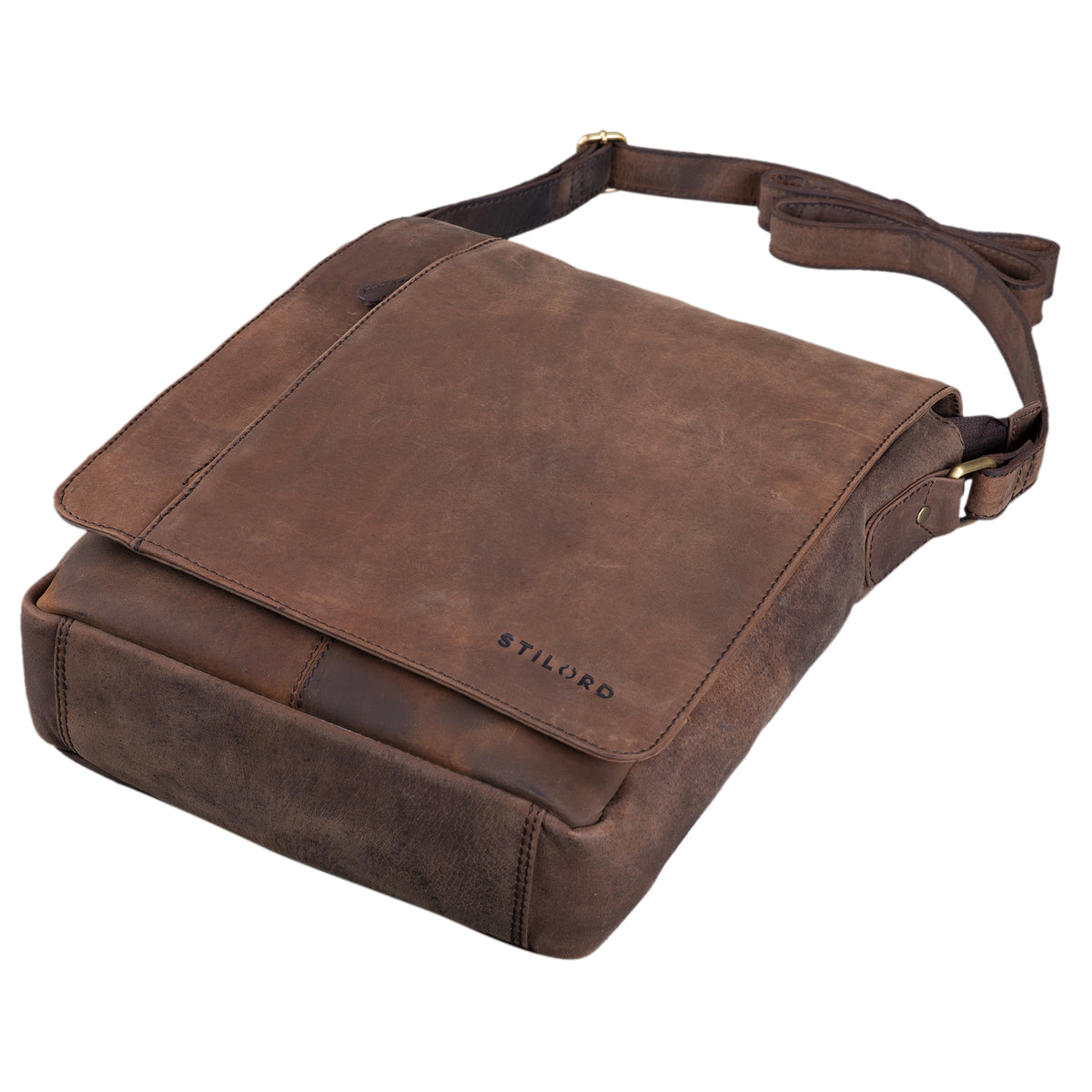 Leder Schultertasche Männer im Hochformat