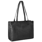 Tote Bag Damen Leder schwarz