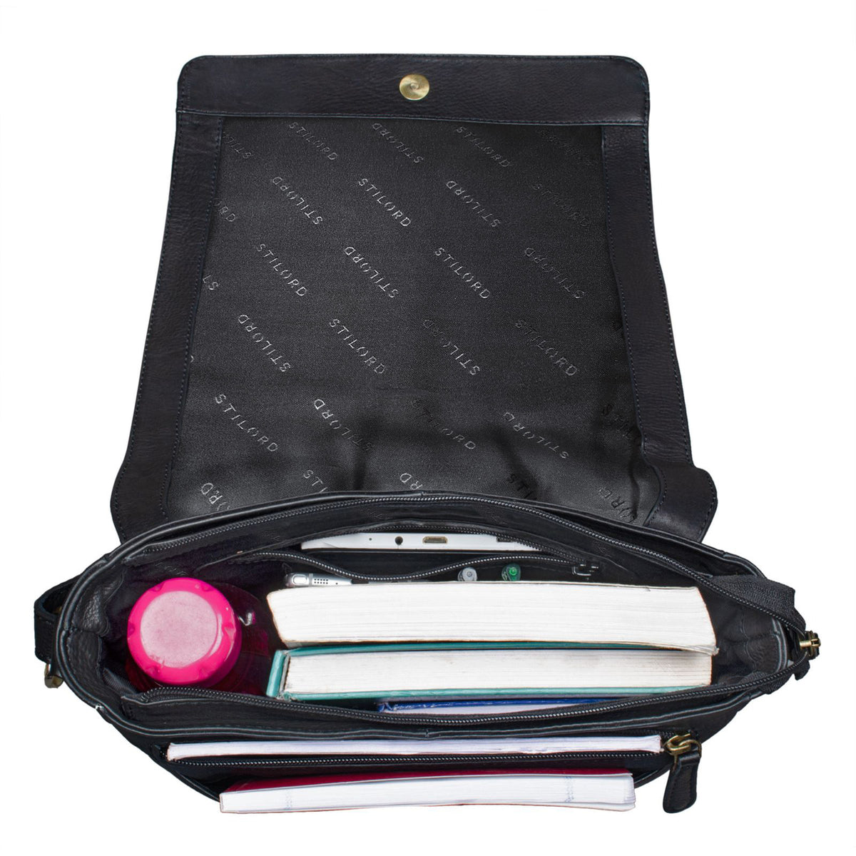 Messenger Ledertasche 9.7 Zoll Tablet schwarz
