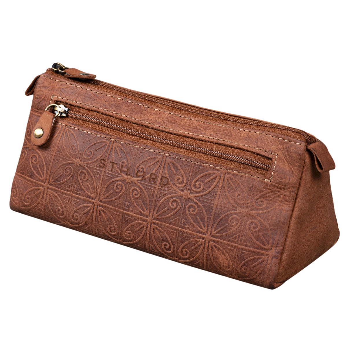Großes Leder Etui Vintage braun