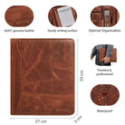 genuine leather folio a4 cognac